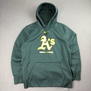 Nike MLB‎ Oakland As Athletics Logo Mens Hoodie NKAQ Sz Medium Training Green